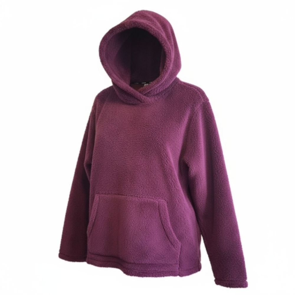 RBX Oversized Winter Cozy Fuzzy Deep Purple Fleece Pullover Hoodie Size XXL